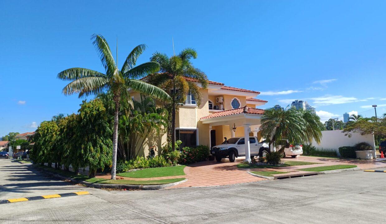 palmeras frente casa vacia